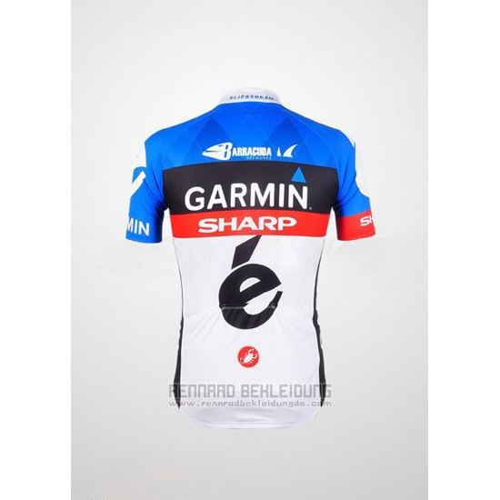 2012 Fahrradbekleidung Garmin Sharp Azurblau Trikot Kurzarm und Tragerhose